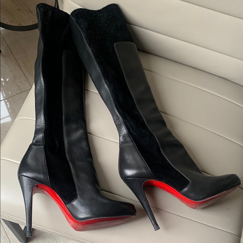 Authentic Christian Louboutin  Elegant Black Women's Boots Sz 36